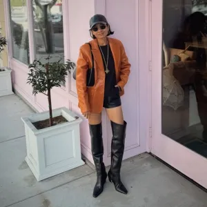 SAM EDELMAN // se boutique super soft black lamb leather over the knee boots