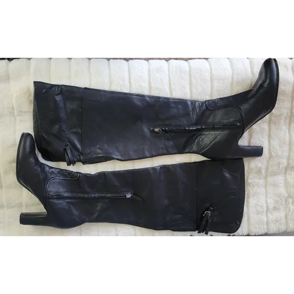 SAM EDELMAN // se boutique super soft black lamb leather over the knee boots