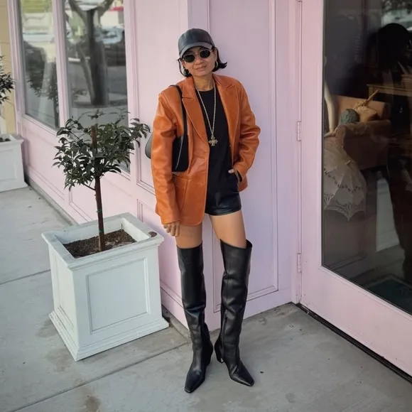 SAM EDELMAN // se boutique super soft black lamb leather over the knee boots