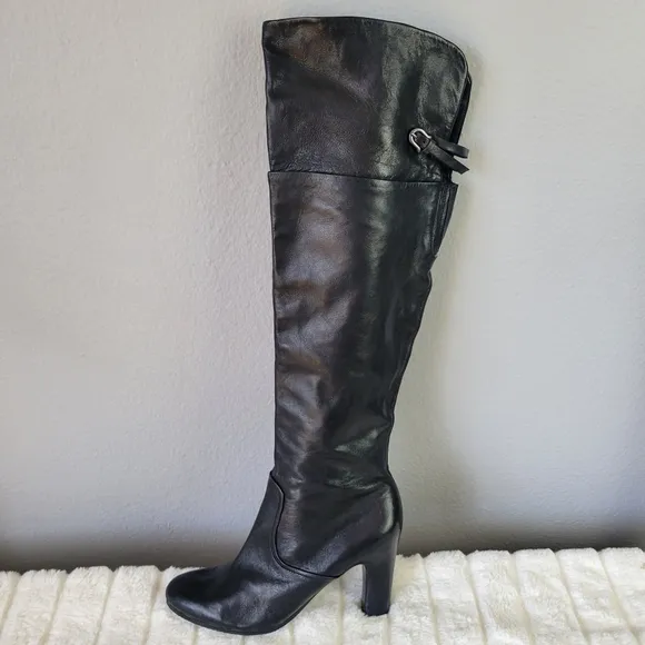 SAM EDELMAN // se boutique super soft black lamb leather over the knee boots