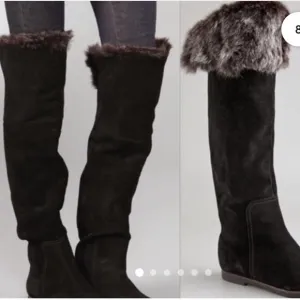Sam Edelman Versatile Black Suede &amp; Faux Fur Boots Size 9M