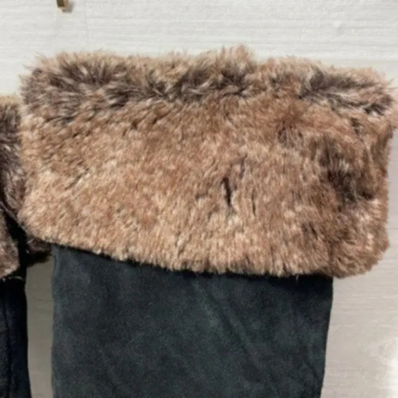 Sam Edelman Versatile Black Suede &amp; Faux Fur Boots Size 9M