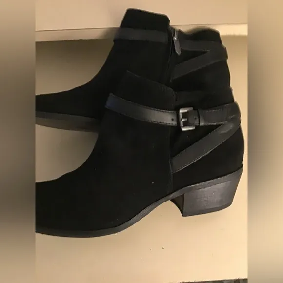 Sam Edelman women black suede leather short boots Size 7.5