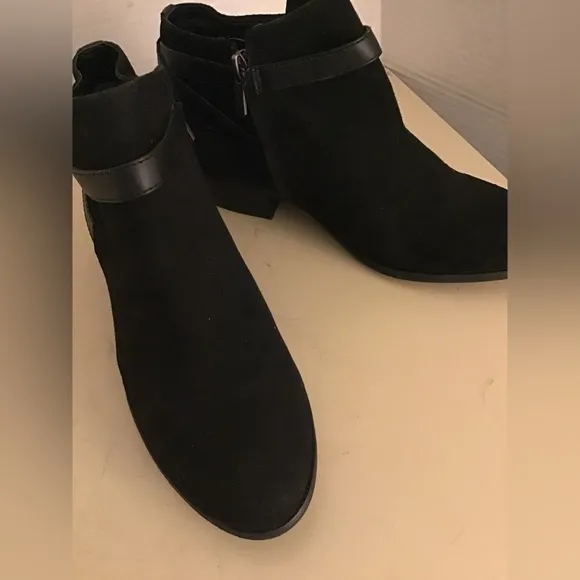 Sam Edelman women black suede leather short boots Size 7.5