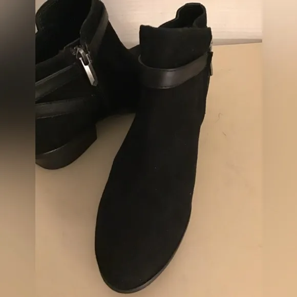 Sam Edelman women black suede leather short boots Size 7.5