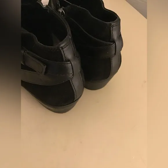 Sam Edelman women black suede leather short boots Size 7.5