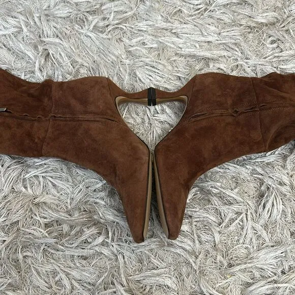 Sam Edelman Leigh Brown Suede Tall Knee-High Boots in Toasted Coconut $250 Sz 6