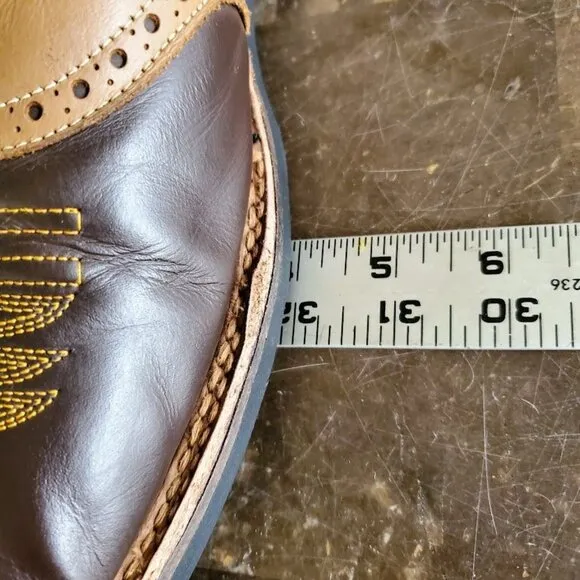 San Fernando Western Cowboy Boots Brown Black Tan Leather Rodeo Boots
