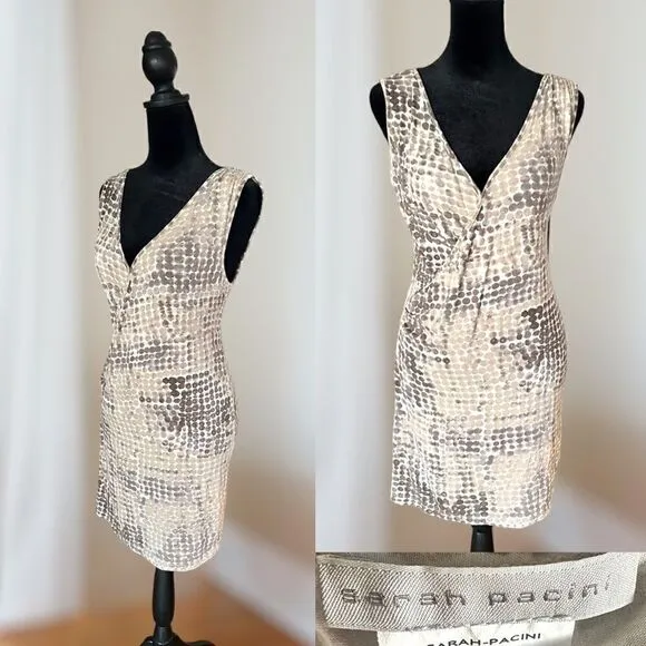 Sarah Pacini Sleeveless Tunic Faux Wrap dress Size M