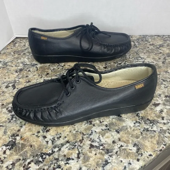 SAS WOMEN'S BLACK SIESTA LACE UP LOAFER 11 M