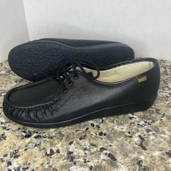SAS WOMEN'S BLACK SIESTA LACE UP LOAFER 11 M