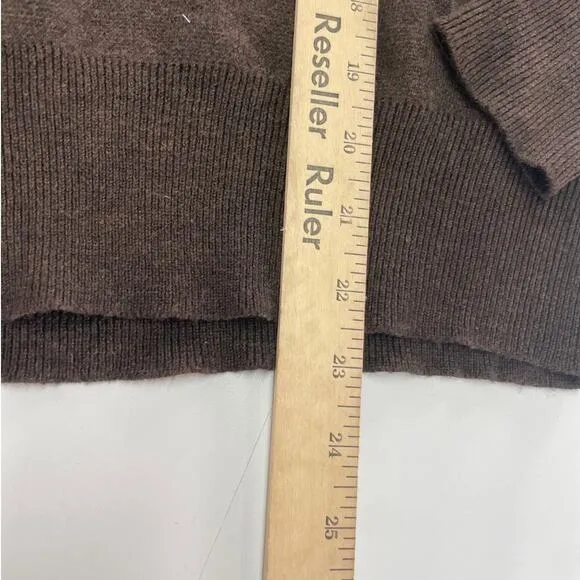 Saunders Collective Sweater Womens Small Brown Chevron Turtleneck 70s Vibe