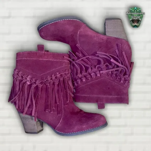 SBICCA Fringe Boots Wine