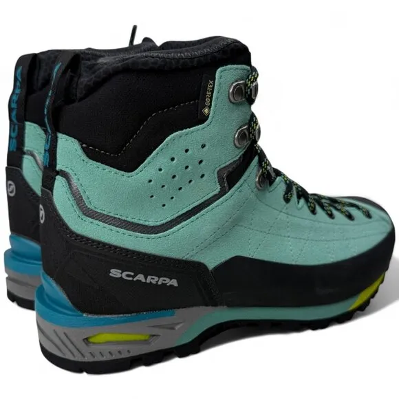 Scarpa Zodiac Tech GTX Mountaineering Boots Green Blue EU39/ US W7.5 New w/ Tags