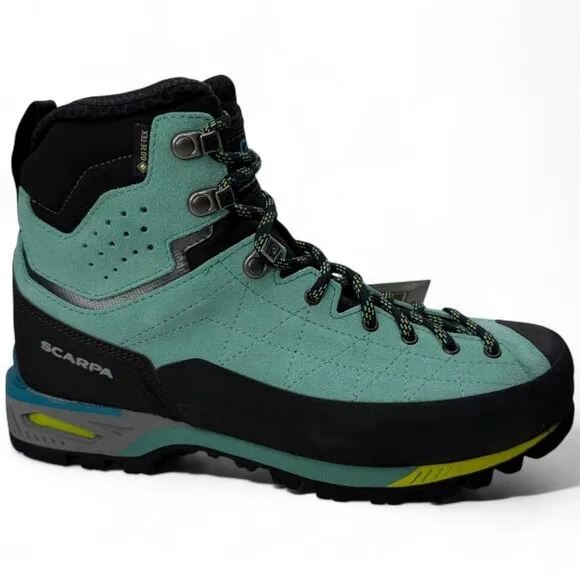 Scarpa Zodiac Tech GTX Mountaineering Boots Green Blue EU39/ US W7.5 New w/ Tags