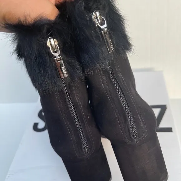 Schutz Ketlyn Fur Suede Boots 6