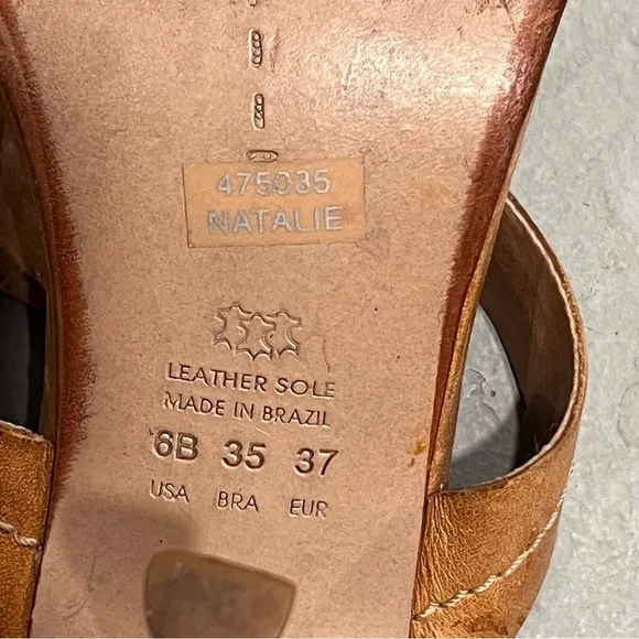 Schutz Natalie Brown Leather Medallion Sandals Heels
