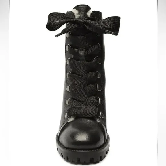 SCHUTZ | Zhara Winter Heeled Boots Lug Sole Leather Size 9.5 NEW