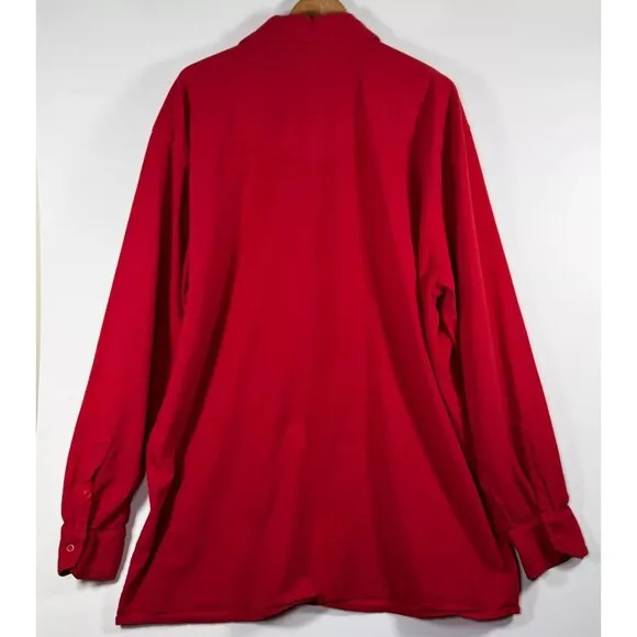 Scully Long Sleeve Western Shirt Mens XXL Red Peruvian Cotton Button Front