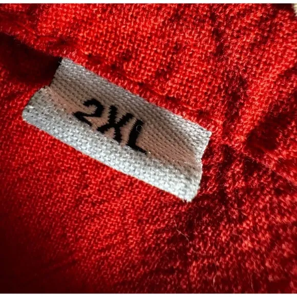 Scully Long Sleeve Western Shirt Mens XXL Red Peruvian Cotton Button Front