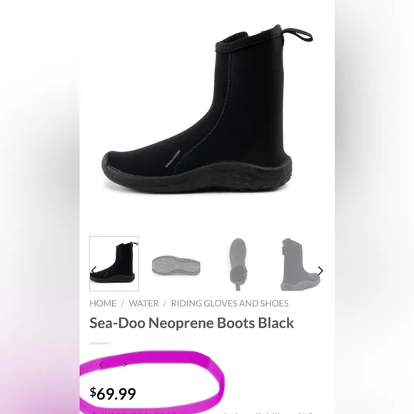 Sea-Doo Unisex Black Neoprene Water Boots | NEW/NIB!!🌊