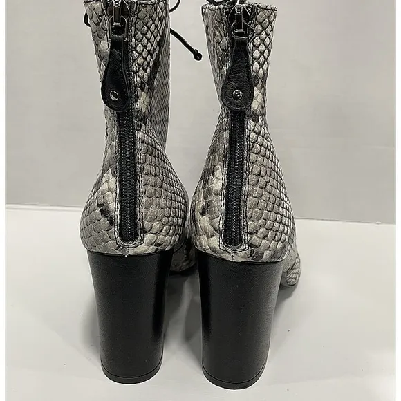 Self-Portrait Snakeskin Leather Ankle Boots – US Size 10, Made in Italy, EUC