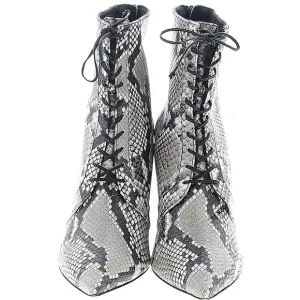 Self-Portrait Snakeskin Leather Ankle Boots – US Size 10, Made in Italy, EUC