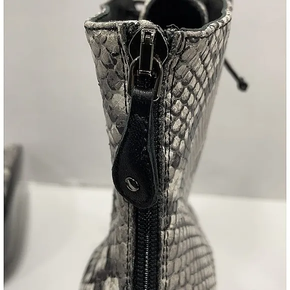 Self-Portrait Snakeskin Leather Ankle Boots – US Size 10, Made in Italy, EUC
