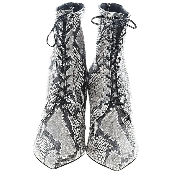 Self-Portrait Snakeskin Leather Ankle Boots – US Size 10, Made in Italy, EUC