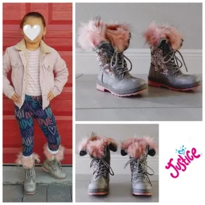 Sequin Faux Fur Boots