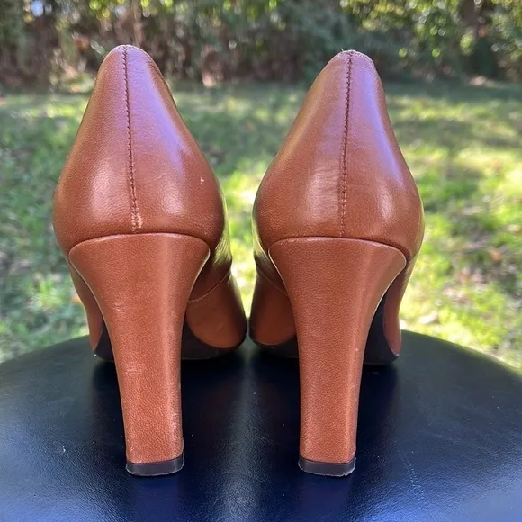 Sesto Meucci Heels Pointy Closed Toes, Brown, size 8 1/2