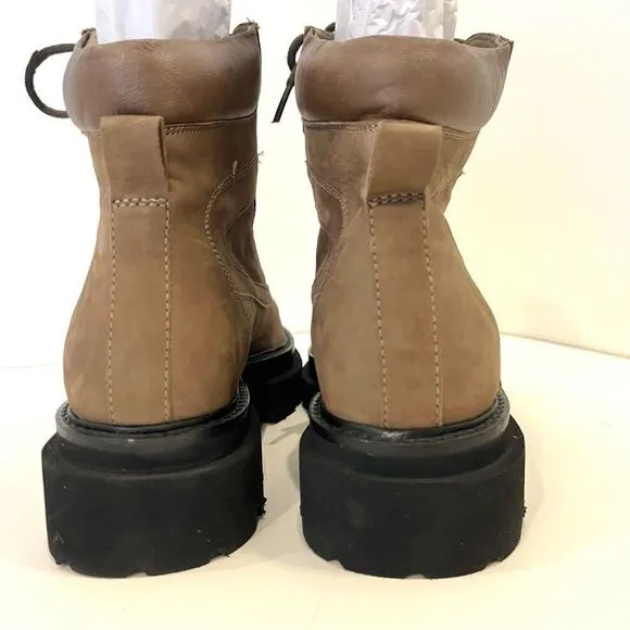 Seychelles From The Start Leather Boots Faux Fur Accents in Brown Size 7 NWOB