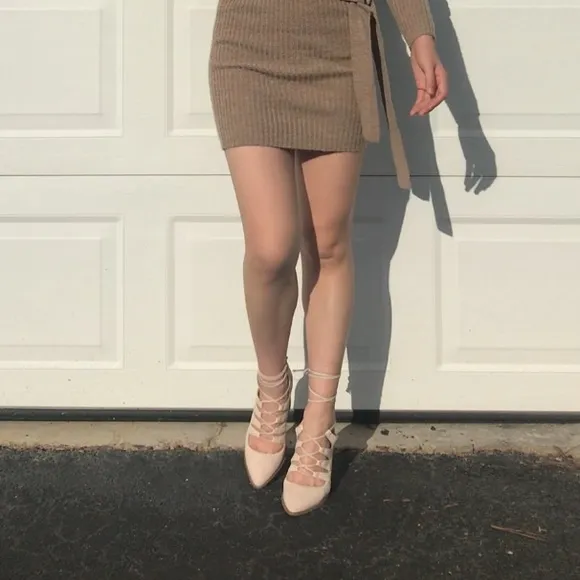 Seychelles pink suede leather lace up heels 7