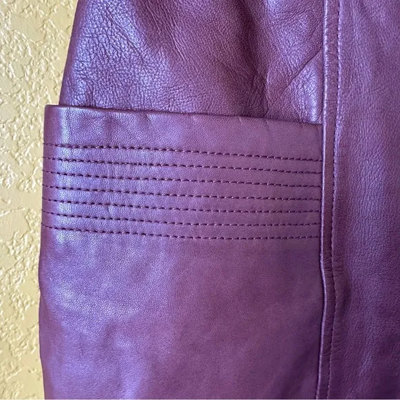 Sezane Allison Brown Leather Button Front Mini Skirt with pockets size 36