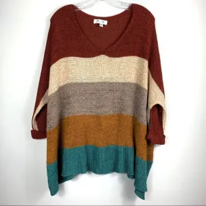 She   Sky 3/4 CUFF SLEEVE COLOR BLOCKED Sweater
