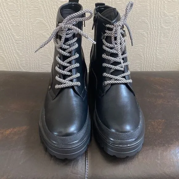 ShuShop Black Ymelda Combat Boots Size 8 NEW