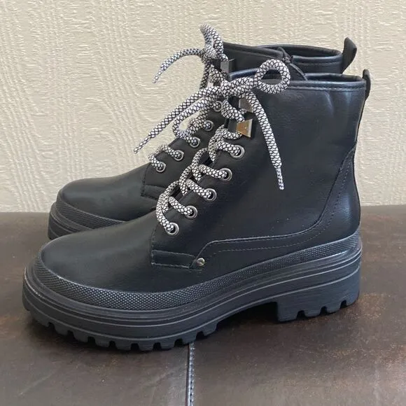 ShuShop Black Ymelda Combat Boots Size 8 NEW