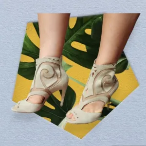 Siergon Morrison suede heels with illusion cut outs