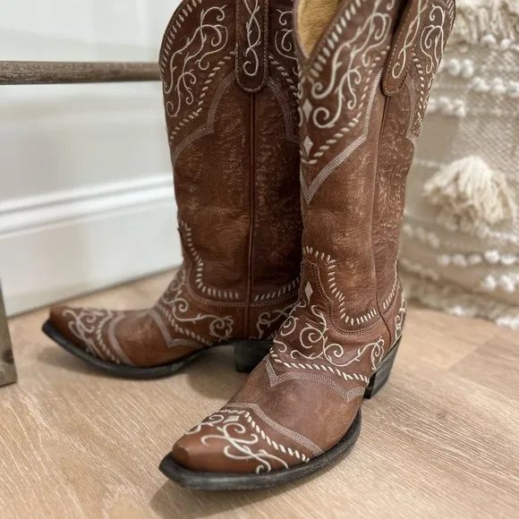 Sinatra Women’s Old Gringo Western Boot Size 8 Brown Leather Embroidered