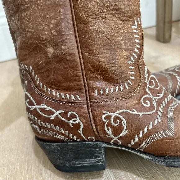 Sinatra Women’s Old Gringo Western Boot Size 8 Brown Leather Embroidered