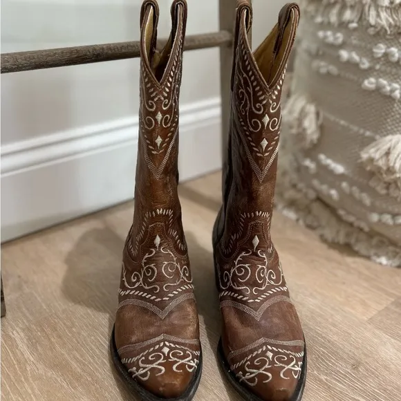 Sinatra Women’s Old Gringo Western Boot Size 8 Brown Leather Embroidered