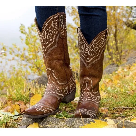 Sinatra Women’s Old Gringo Western Boot Size 8 Brown Leather Embroidered