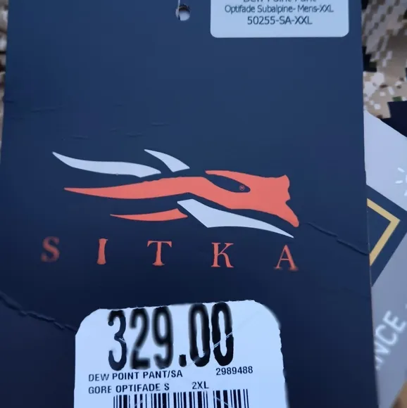 Sitka Gear Dew Point Pant GORE OPTIFADE SUBALPINE SZ XXL