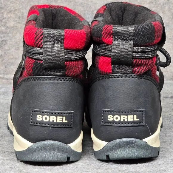 Size 6.5 - Sorel Whitney Short Lace Women's‎ Winter Snow Boots Red Black Plaid