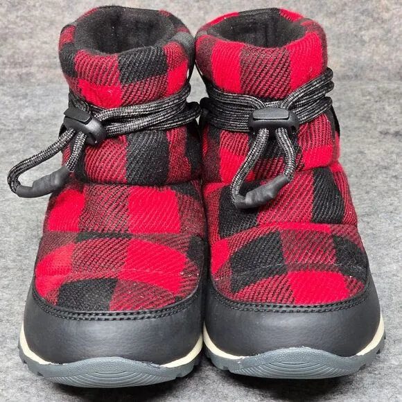 Size 6.5 - Sorel Whitney Short Lace Women's‎ Winter Snow Boots Red Black Plaid