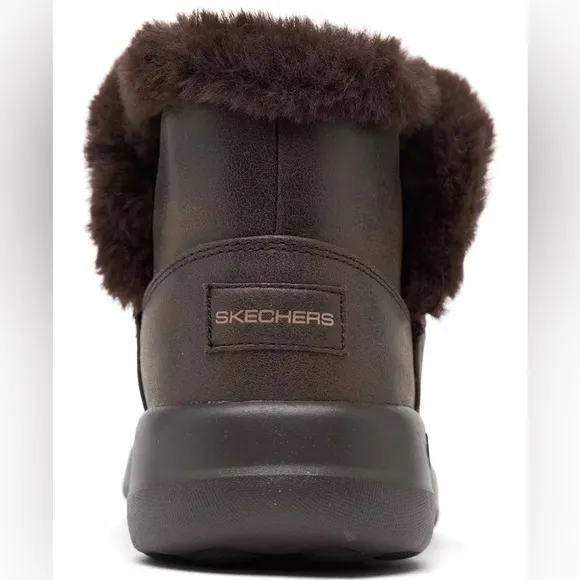 SKECHERS BROWN FUR LINED ANKLE BOOTS