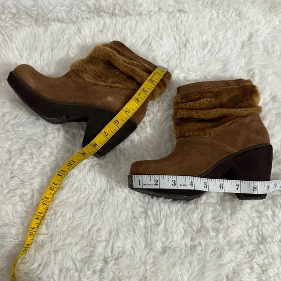 Skechers Faux Suede Fur Ankle Boots Size 6