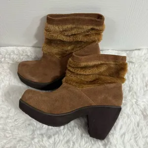 Skechers Faux Suede Fur Ankle Boots Size 6