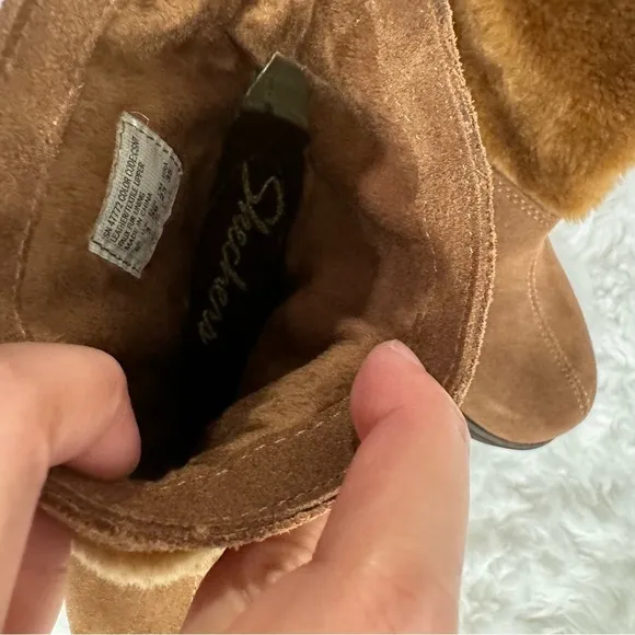 Skechers Faux Suede Fur Ankle Boots Size 6