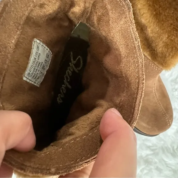 Skechers Faux Suede Fur Ankle Boots Size 6